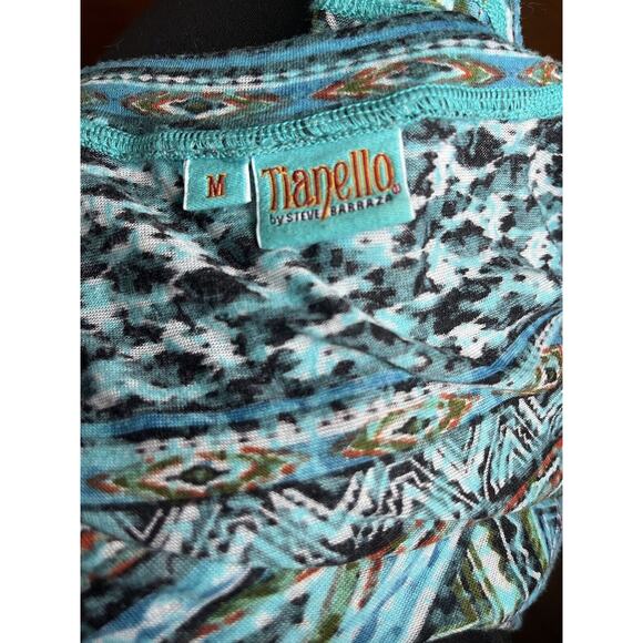 Tianello Sochi Blue Dyed Boho Artsy Hippie Tunic Blouse Shirt Women’s Medium USA - Picture 6 of 10